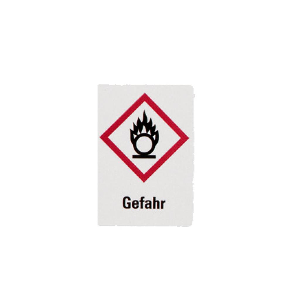 Gefahrensymbole GHS03 Brandfördernd+Gefahr, Papier 26 x 37 mm, 1000 St./Rolle - Art. Nr. 71955