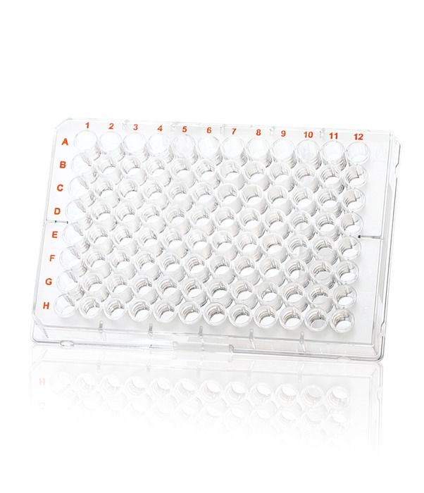 Mikrotiterpl., cellGrade+, 96-well, PS, transp.B., schwarz, F-B., 330 µl, VE=50 (mit Deckel) - Art. Nr. 75364
