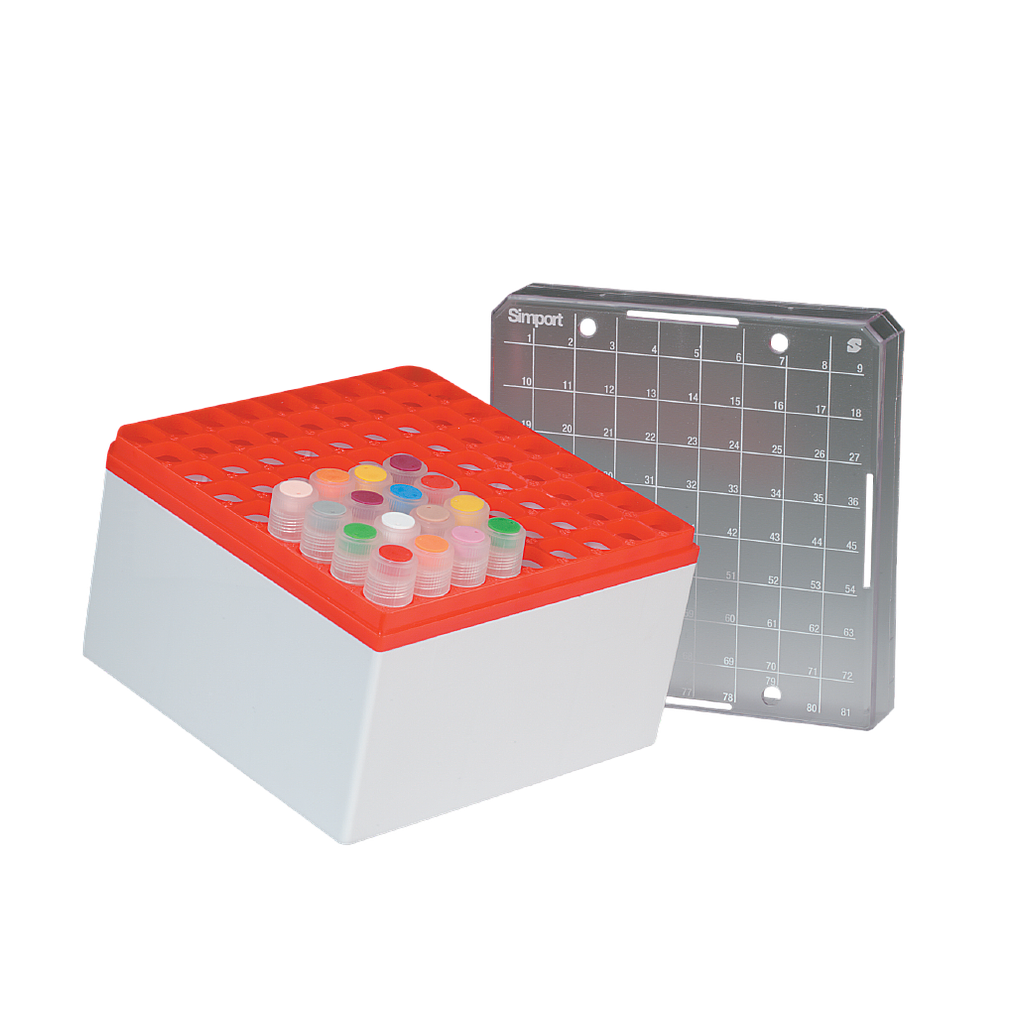 Kryo-Aufbewahrungsbox PC, rot, 9 x 9 Plätze, 96 mm hoch, 5 Stck./Pack - Art. Nr. 78022