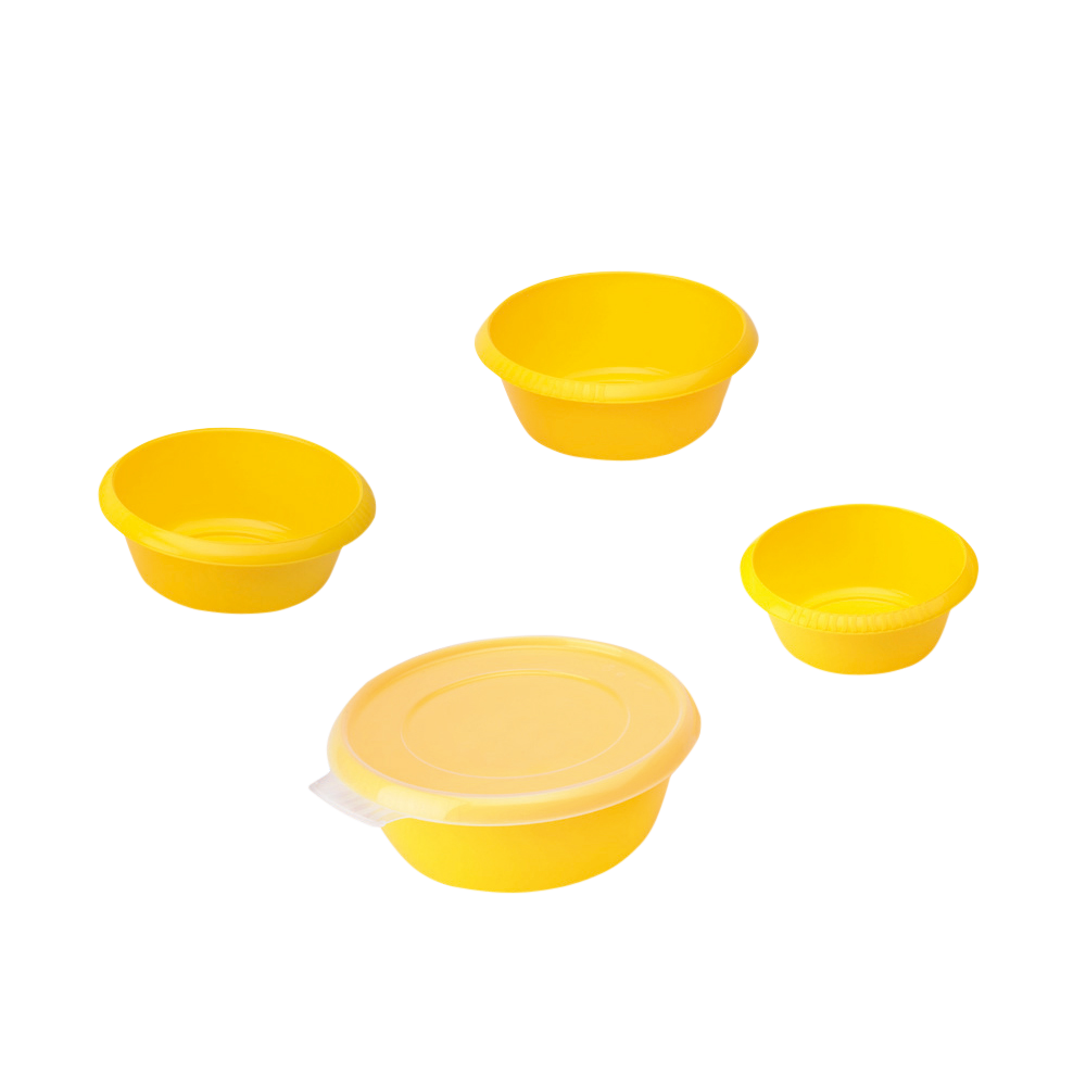 Laborschüsseln, 4-teiliges Set, brombeer/limone, mit Deckel, 20-32 mm Ø - Art. Nr. 81206