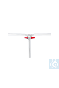 Dreiweg-Kegelhahn nach Czako mit PTFE-Küken, Hahn NS 14,5, Bohrung 2,5 mm - Art. Nr. B2384