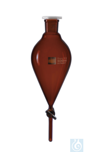 Scheidetrichter, konisch, mit massivem Glasküken, 2.000 ml, NS 29/32, Bohrung 6, - Art. Nr. B2795