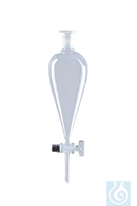 Scheidetrichter nach Squibb, mit massivem Glasküken, 50 ml, NS 19/26, Bohrung 2, - Art. Nr. B2802