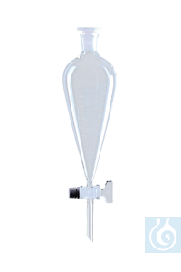 Scheidetrichter nach Squibb, mit massivem Glasküken, 100 ml, NS 19/26, Bohrung 2 - Art. Nr. B2809