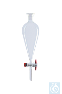 Scheidetrichter nach Squibb, mit PTFE-Küken, 1.000 ml, NS 29/32, Bohrung 6,0 mm, - Art. Nr. B2818