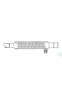 Intensivkühler mit GL-Anschlüssen, Hülse/Kern NS 14/23, Mantellänge 160 mm, Wass - Art. Nr. B3199