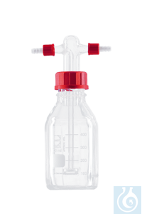 Gaswaschflasche nach Drechsel mit Schraubverbindungsanschlüssen, mit Filterplatt - Art. Nr. B3513