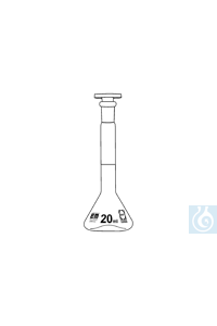 Messkolben trapezförmig 20 ml, NS-Stopfen aus PE 10/19, 2 St./Pack - Art. Nr. E1693