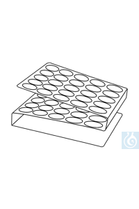 Reagenzglasgestell Edelstahl, 5 x 5 Reihen für 16-17 mm Ø, 63 mm hoch - Art. Nr. E7030