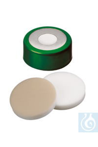 neochrom® Aluminium-Bördelverschluss (silber), 11 mm, grünes Silikon/T - Art. Nr. EC1012