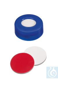 Schraubkappe glatt (blau) 9 mm rotes PTFE/weisses 