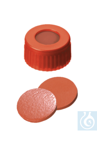neochrom® Schraubkappe aus PP (gelb), 8 mm, 8-425, rotes PTFE/weisses S - Art. Nr. EC1107