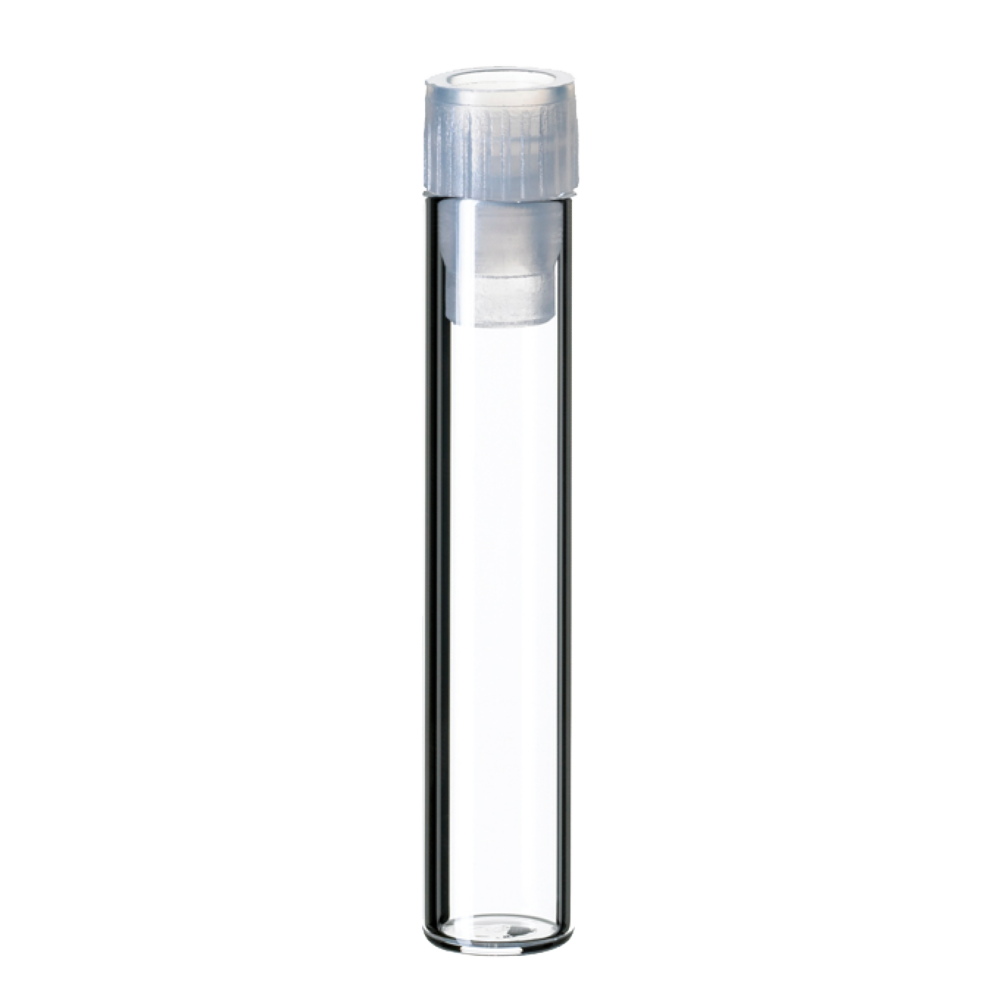neochrom® Flachbodengläser 1 ml, Klarglas mit 8 mm PE-Stopfen transparent mit E - Art. Nr. 70739