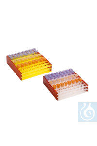 Reaktionsgefässgestell zusammensteckbar rot/gelb P