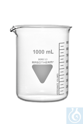 [10158] Becherglas niedrige Form mit Ausguss, RASOTHERM® (Boro 3.3), 800 ml - Art. Nr. 10158