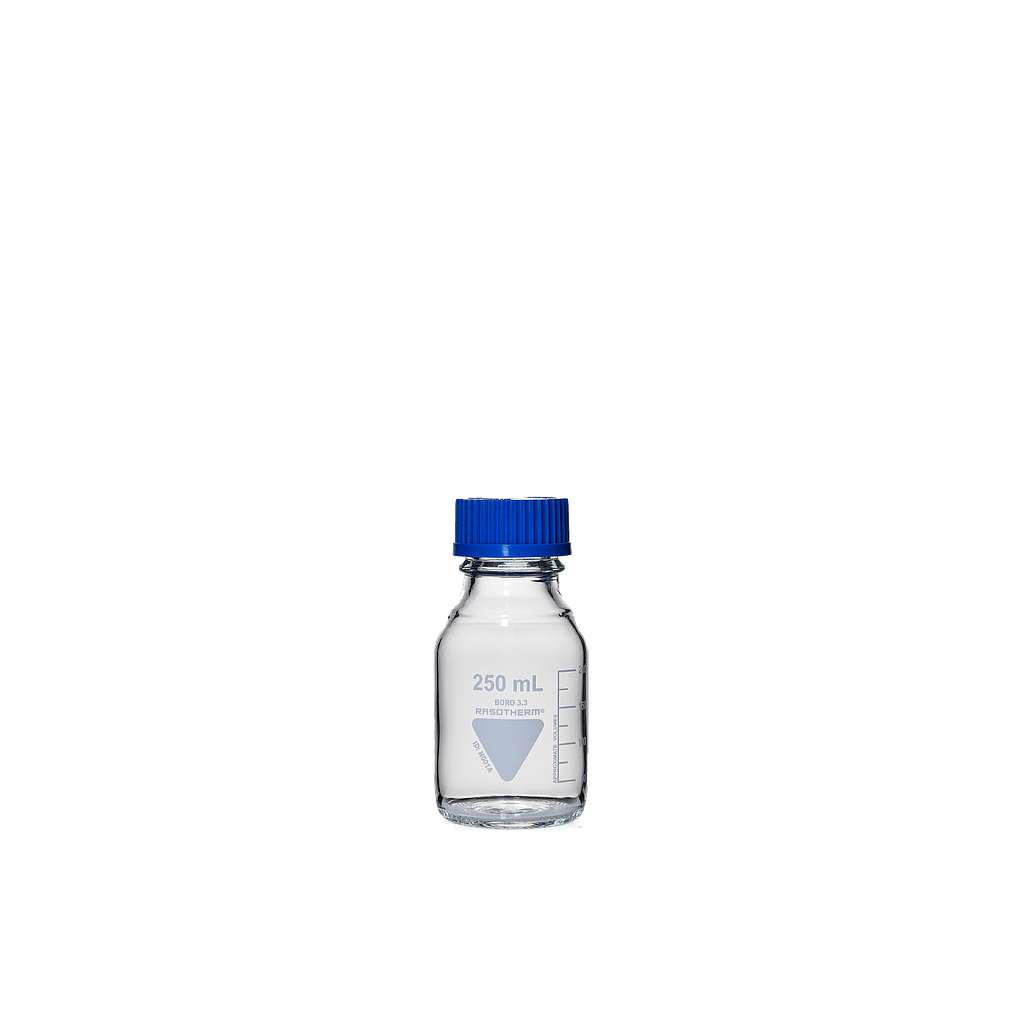 Laborflaschen  GL45 blaue Schraubkappe 250 ml