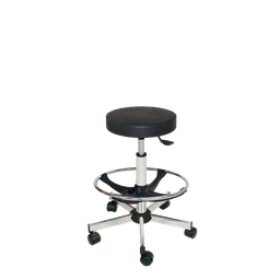 [11074] Laborhocker mit Rollen und Fussring, PU-Komfort-Schaum-Sitzfläche, höhenve - Art. Nr. 11074