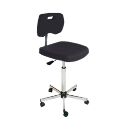 [11142] Laborstuhl mit Rollen, PU-Sitz schwarz, 45-58 cm - Art. Nr. 11142