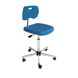[11162] Reinraumstuhl blau, Höhenverst. 45-58 cm, mit Rollen - Art. Nr. 11162