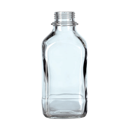 [21371] Vierkant-Schraubflaschen Klarglas 100 ml Enghals, 10 St./Pack - Art. Nr. 21371