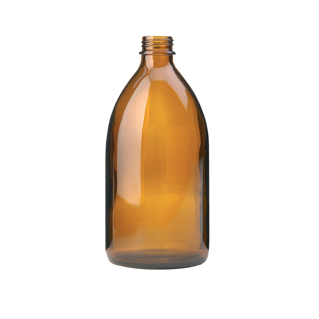 Enghals-Schraubflasche braun, 500 ml ohne Schraubverschluss DIN 25 - Art. Nr. 21464