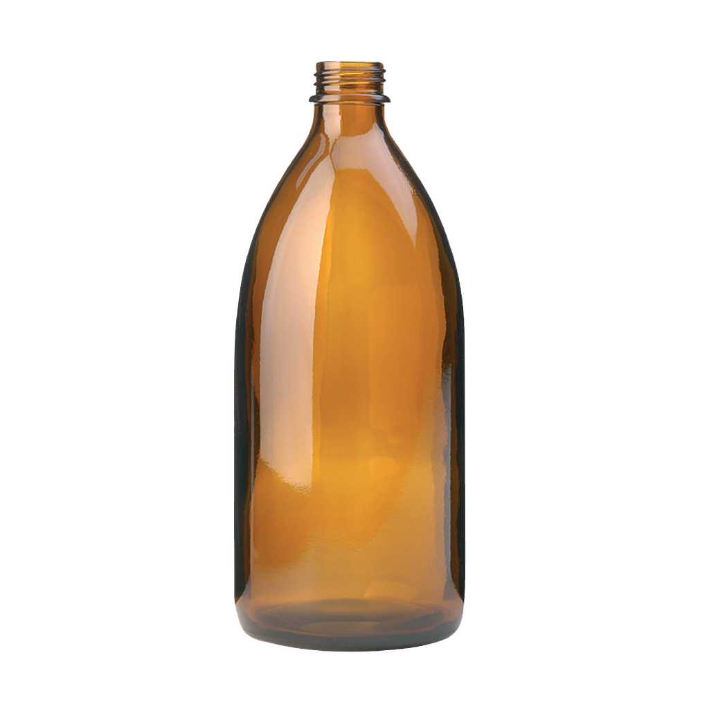 Enghals-Schraubflasche braun 1000 ml ohne Schraubv