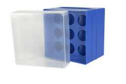 [21908] Aufbewahrungsbox für 50 ml-Röhrchen, 3 x 3 Plätze, blau - Art. Nr. 21908