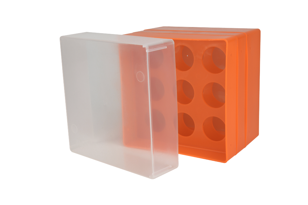 Aufbewahrungsbox für 50 ml-Röhrchen, 3 x 3 Plätze, orange - Art. Nr. 21909