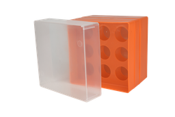 [21909] Aufbewahrungsbox für 50 ml-Röhrchen, 3 x 3 Plätze, orange - Art. Nr. 21909