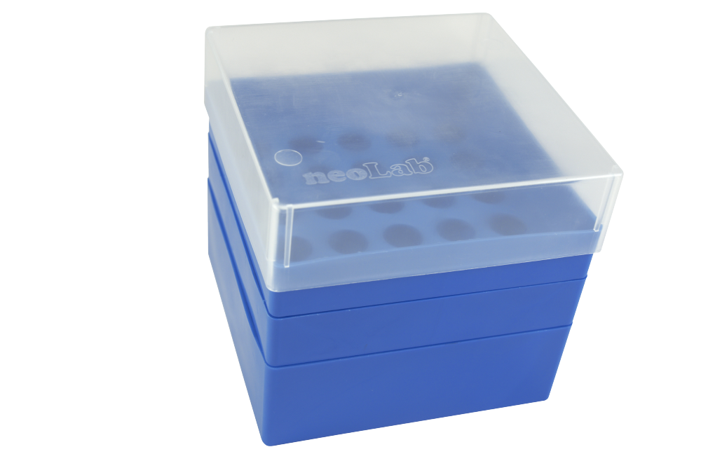 Aufbewahrungsbox  15 ml-Röhrchen 5 x 5 Plätze blau