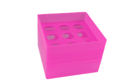 [21925] Aufbewahrungsbox für 50 ml-Röhrchen, 3 x 3 Plätze, pink - Art. Nr. 21925