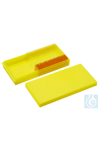 Objektträger-Kasten aus PC, gelb, zum Einfrieren, für 50 Objektträger - Art. Nr. 22200