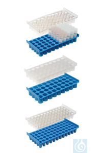 LaboBox-System: Gestell für Fläschchen bis 12,5 mm, 5 x 10 Plätze, transp. - Art. Nr. 22312