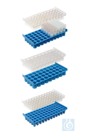 [22332] LaboBox Gestell blau f. Reaktionsgefässe 1,5 ml, 5 x12 Plätze, konisch - Art. Nr. 22332