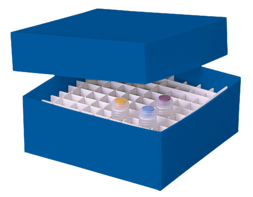 Kryo-Aufbewahrungsbox blau 133x133x50 mm