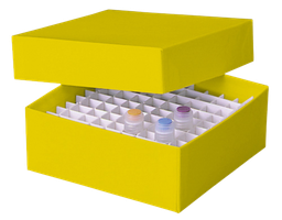 [22677] Kryo-Aufbewahrungsbox economy, gelb, 133x133x50 mm - Art. Nr. 22677