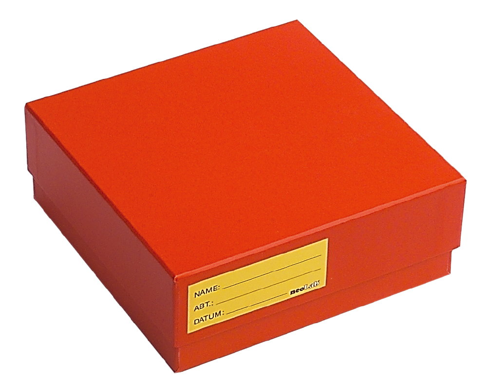 Kryobox beschichtet  Karton rot 136x136x50mm