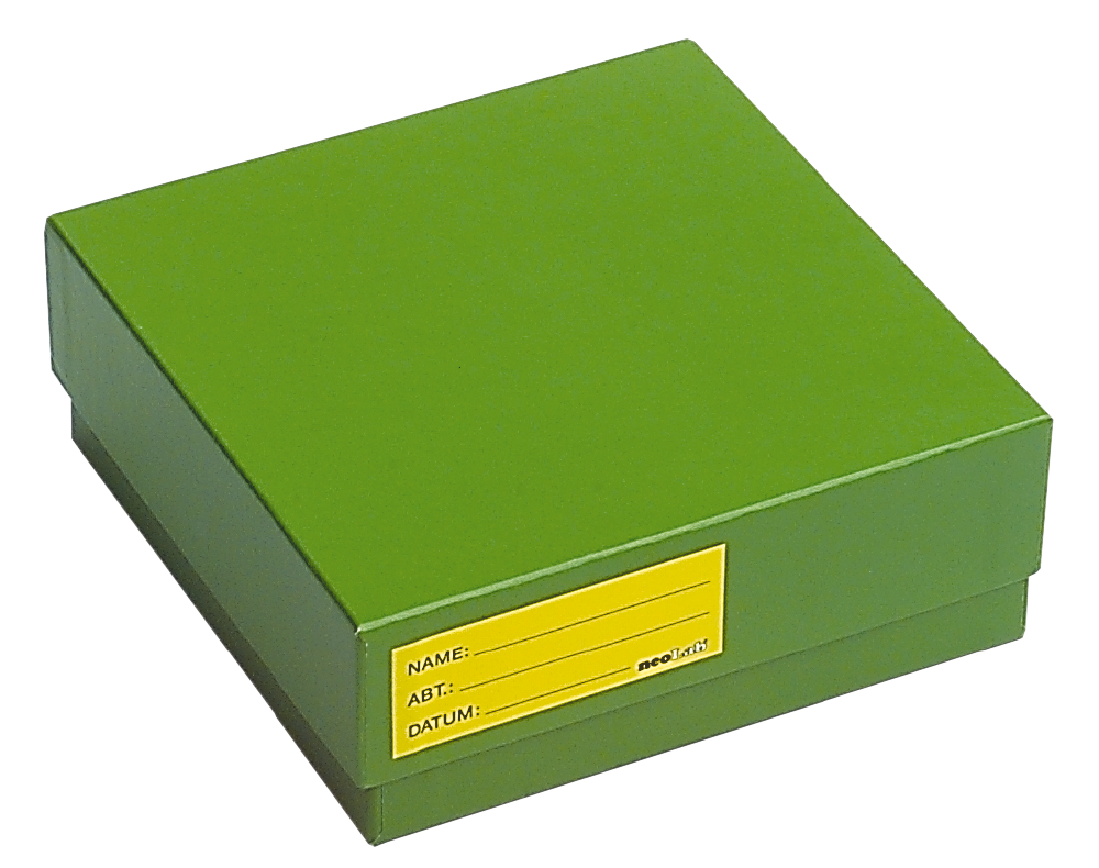 Kryobox beschichtet  Karton grün 136x136x50mm