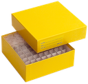 Kryobox beschichtet  Karton gelb 136x136x50mm