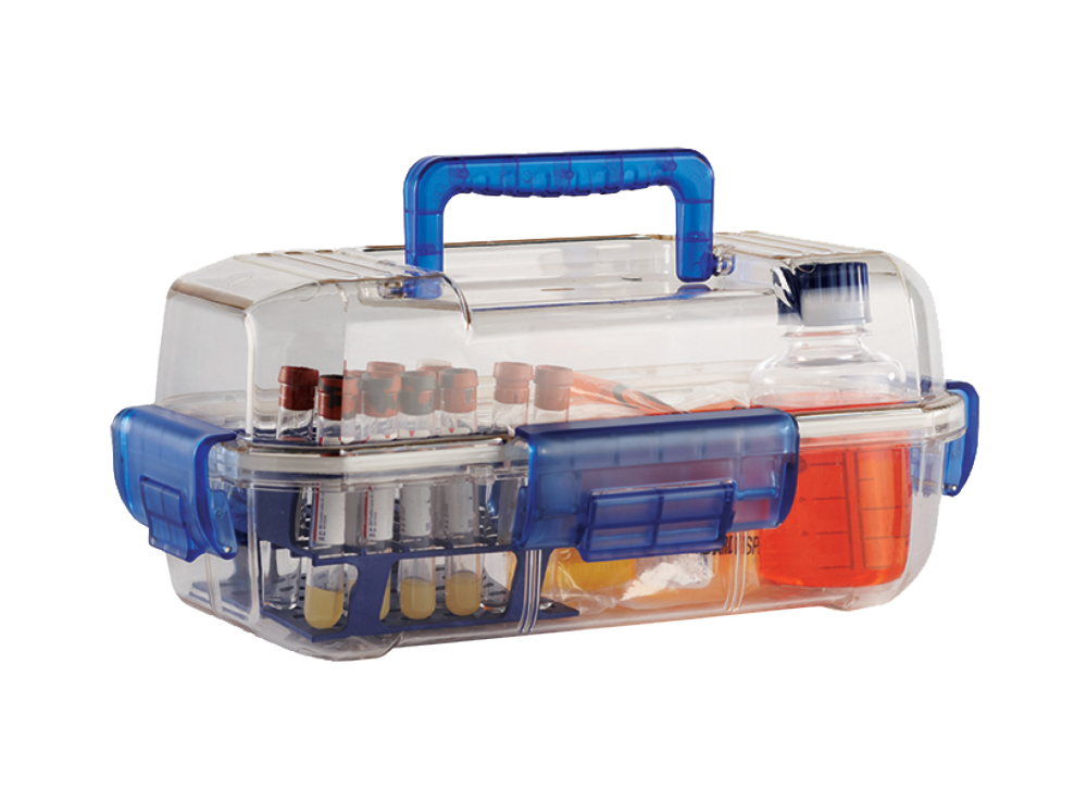 Sicherheits-Transportbox aus PC, transparent/blau - Art. Nr. 32140