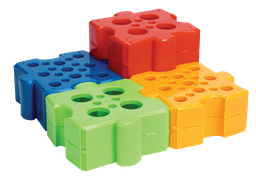 [40021] Moonlab® Puzzle-Rack, gemischte Farben (blau, grün, gelb, orange), PP, autoklavi - Art. Nr. 40021