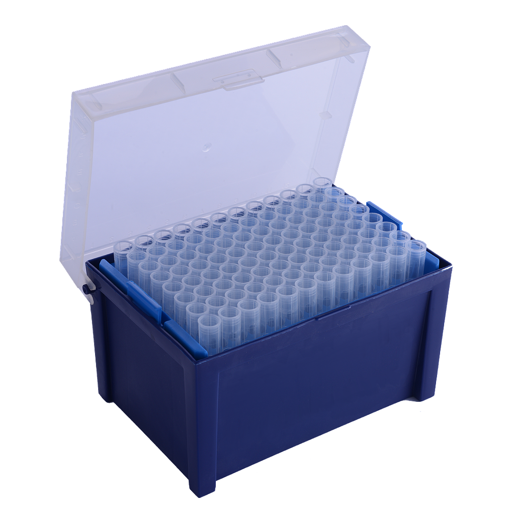 Moonlab® Pipettenspitzen gesteckt in Box, blau, PP steril, 100-1000 µl, 96 Stk/B - Art. Nr. 40029