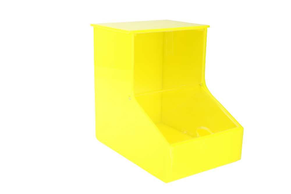 Moonlab® Kleinteilespender klein, Acryl, gelb, (LxBxH) 200x140x190 mm - Art. Nr. 40079