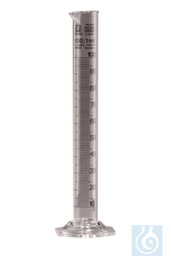 [44051] Messzylinder 10 ml DURAN-Glas, hohe Form, Kl. B, Silberbrand-Eterna braun, 2 St. - Art. Nr. 44051