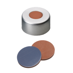 [70640] neochrom® Alu-Bördelkappen ND11 mit Loch, Septum Butyl/PTFE, 100 Stck./Pack - Art. Nr. 70640