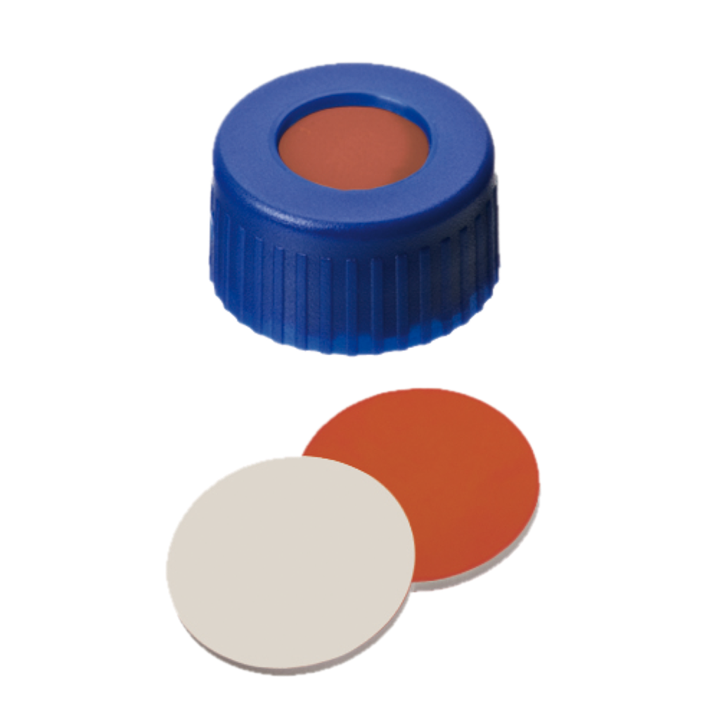 Schraubkappe Kurzgewinde ND9 PP blau  Loch Red Rub