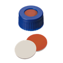 neochrom® Schraubkappe Kurzgewinde ND9, PP blau mit Loch, Red Rubber/PTFE rot A - Art. Nr. 70693