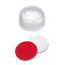 neochrom® Schraubkappe ND9 Kurzgewinde, PP weiss mit Loch, Silikon weiss/PTFE rot - Art. Nr. 70694