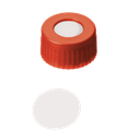 Schraubkappe Kurzgewinde ND9 PP rot  Loch PTFE vir