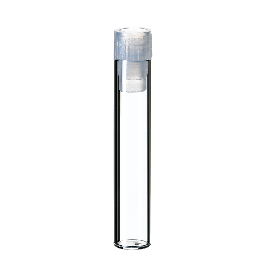 Flachbodengläser 1 ml Klarglas  8 mm PE-Stopfen tr